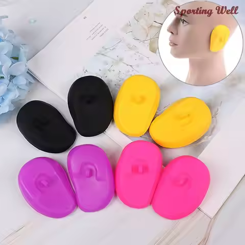 1/2Pairs Salon Hair Dye Silicone Ear Cover Shield Barber Shop Anti Staining Earmuffs Ears Diving Sho