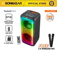 SonicGear Audiox Pro 800HD Bluetooth 5.3 Portable Speaker with 2 Wireless Mic
