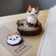 台灣米克斯犬貓刺繡別針與小木雕優惠組合