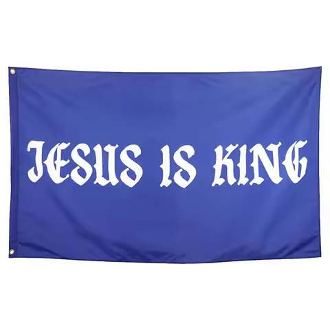 Jesus Is King Flag Cool Funny Flags For Room Guys Meme Flags Banner 3x5 Feet College Dorm Bedroom Wa