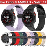 20mm / 22mm / 26mm Folding Clasp Watch Strap For Garmin Fenix 8 E AMOLED Solar 43 47mm 51mm Quick Fi