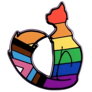 yangwenyuanRainbow Pride Cat Enamel Pin LGBTQ Progress Pride Flag Colors Badge Subtle Pride Accessor