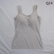 Second-Hand Uniqlo Bra Tank Top Beige Size M Chest 80-86 cm Length 21 Inches