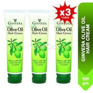 Ginvera Olive Oil Hair Cream, 100g [Bundle 3 Tubes]