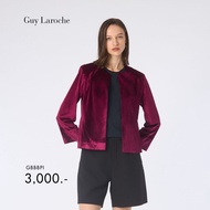 Guy Laroche Shiny Light jacket คอกลม แขนยาว สีแดงไวน์ GBBBPI