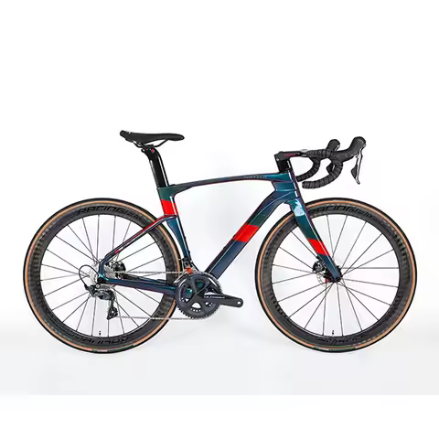TWITTER CYCLONEpro Holographic Color aero Disc Road Bike 700c Racing Road Bicycle with R7020 Kit