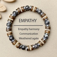 Agate Bracelet Men Bracelet Wooden Agate Unisex Bracelet