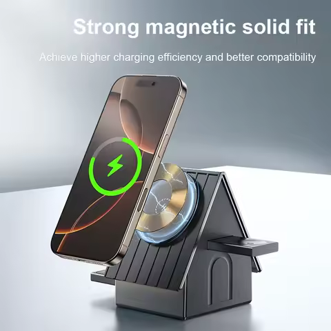 3 In 1 Magnetic Wireless Charger Stand For iPhone 16 15 14 Pro Max Apple Watch 9 8 AirPods Pro Fast 