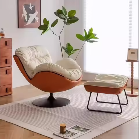 New Style Chair Minimalist Lounge Chair for Living Room Luxury Egg-Shaped Armchair Rotatable Comfort