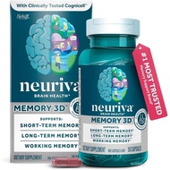 NEURIVA 3D Supplements for Focus, Vitamin B12 & B6, Folic Acid, 50 Count Capsules