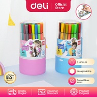 Deli hexagonal watercolor pen Spidol Warna 12/24/36/48 warna 7060