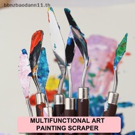BN 1-7Pcs Mahogany Handle Stainless Steel Spatula Kit Palette Gouache Supplies for Oil Painting Knif