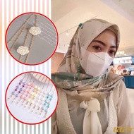 Mask Glasses Chain Macaron Color Pearl Hijab Flower 2-in-1 Mask Chain Extender LELE