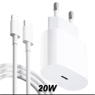 (20 WATT/ 25 WATT) CHARGER ADAPTOR + USB CHARGER CABLE C TO IP FAST CHARGING PD CHARGE WHITE SUPPORT