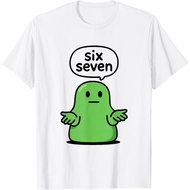 Six Seven 6-7 Green Blob Slime Funny Brainrot Meme Unisex T-Shirt