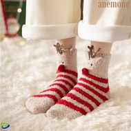 ANEMONE Fleece Christmas Socks - Cozy Women's Holiday Floor Socks