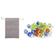 Korean Squid 10PCS Marbles Muellery Color Mixing Glass Marbles Game With Bag 0.63inch for Kids Gift 