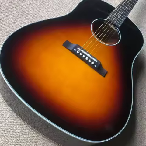 Warm Tone Free Delivery J45 Series Solid Top Rosewood Fingerboard Glossy Paint Acoustic Guitar