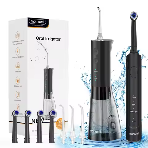 Water Flosser and Electric Toothbrush Combo,2-1 Oral Clean Kit, 5-Speed Sonic Electric Toothbrush&4-