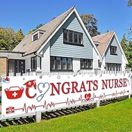 Congrats Nurse Banner - Nursing School Graduation Yard Sign, 2025 Nurse Grad Banner, Nursing School