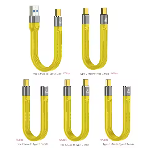 Type C to C Fast Charging Wire 10Gbps/40Gbps Male to Male/Female Fast Charging Cable USB Durable PD 