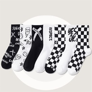 Funky Harajuku Trend Women Checkerboard Socks Geometric Checkered Socks