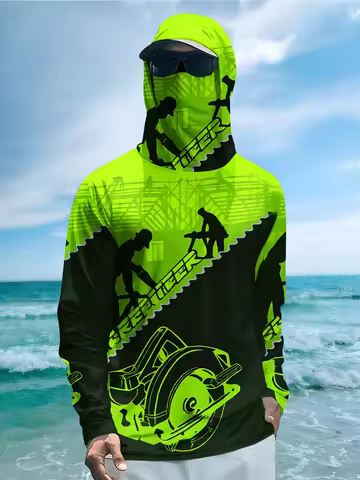 Men Hood Fishing Shirt long sleeve Fishing clothing fishing t shirt uv protection fishing shirt Fish