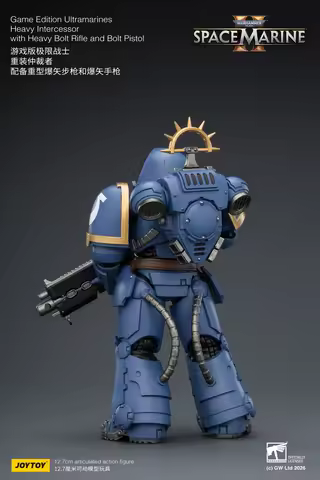 JOYTOY Warhammer 40K Game Edition Ultramarines Heavy Intercessor with Heavy Bolt Rifle and Bolt Pist