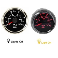 Marine Waterproof Oil Pressure Gauges 52mm 0-5Bar Oil Pressure Meters Sus316L Bezel 0-75Psi Display 