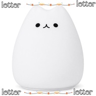 LETTER Night Lamp, Cat Tap Control LED Night Light, Cute Battery Powered 7 Colors Breathing Mode Nig