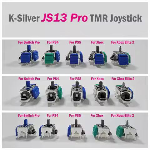 K-SILVER JS13 PRO+ TMR Joystick for Switch Pro PS5 PS4 Xbox Series Xbox Elite 2 Anti-Drift Electroma
