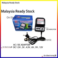MW 500mA AC-DC Adaptor AC/DC ADAPTOR  DC 1.5V  3V  4V  5V  6V  7.5V  9V 12V MULTI DC PLUG