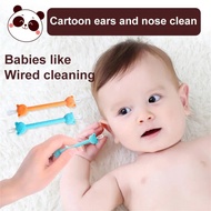 【Must-Have Style】 Baby Ear Cleaner Spoon Double-Headed Soft Ear Wax Curette Picker Ear Nose Cleaner Silicone Ear Wax Pickers Ear Cleaning Spoon