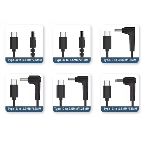 UsbC TypeC to DC5.5x2.5mm 4.0x1.7mm 3.5x1.35mm 12V PD Trigger Power Cable Converter Adapter Line for