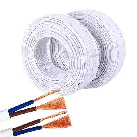 10m power cord / 2 core / flat sheathed cable 2X0.75 mm2 square / pure copper wire Pins Copper Wire 