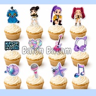 Demon Huntrix Cup Cake Topper 12pcs size 5.3 x 4.7 Cm