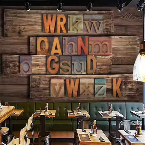 custom papel de parede 3d English alphabet Wallpaper for Living Room Home Improvement Modern silk mu