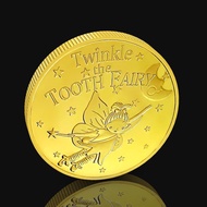 【Baby Tooth Coin】 Tooth Fairy Gold Coin Tooth Fairy Gold-plated Coin Special-shaped Commemorative Me