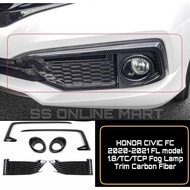 Honda Civic Fc 2020-2021 Fog Lamp Cover Carbon Fiber Trim Sporty Look