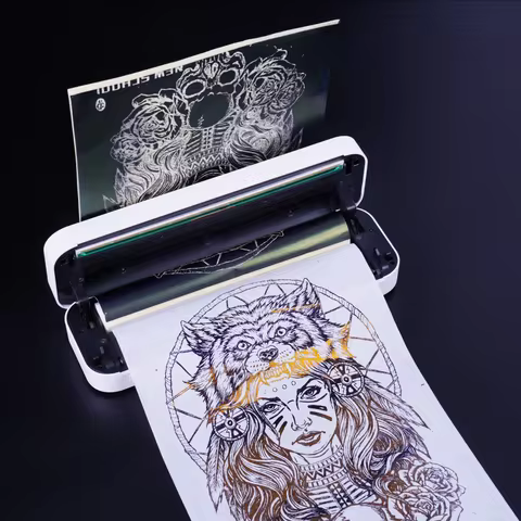 Inkless Imprimante Portable Thermique A4 Size Wireless Bluetooth Photo Tattoo Printer Thermal Receip