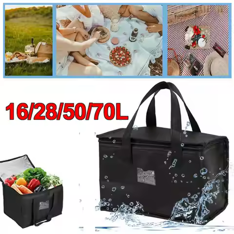16L/28L/50L/70L Insulated Thermal Cooler Bag Drink Storage Large Chilled Bags Tin Foil Lunch Foods L