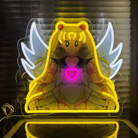 Anime Sailor Moon Acrylic Neon Sign Party Kids Birthday Gift Light Artwork for Bedroon Game Room Hom