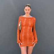 Tawnie Y2K Knitted Tassel Women Backless Hollow Out Long Sleeve T Shirt y Party Club Casual Beach Ou