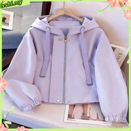 Women's Loose Fit Casual Anorak Jacket Cropped Sporty Windbreaker