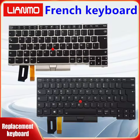 FR French Notebook Keyboard Applicable to Lenovo T490 T495 T480S L480 L490 E480 E485 Yoga L380 L390 