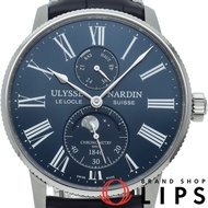 Ulysse Nardin Marine Torpeille 月相腕錶 42 毫米，全球限量 300 枚，1193-310LE-3A-175，附原廠錶盒、保固卡和限量版證書，不鏽鋼錶殼/皮錶帶，男士腕