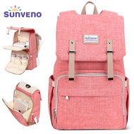 Sunveno Brand Minimalist Style Pink Diaper Bag Backpack Large Capacity Baby Bag Nappy Bag for Baby Care