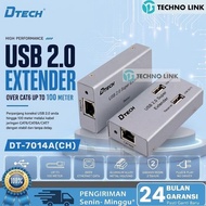 DTECH USB 2.0 Extender Over via UTP Ethernet CAT6 up to 100 Meters with Power DT-7014A(CH)