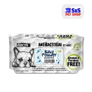 Absorb Plus Antibacterial Pet Wipes Baby Powder