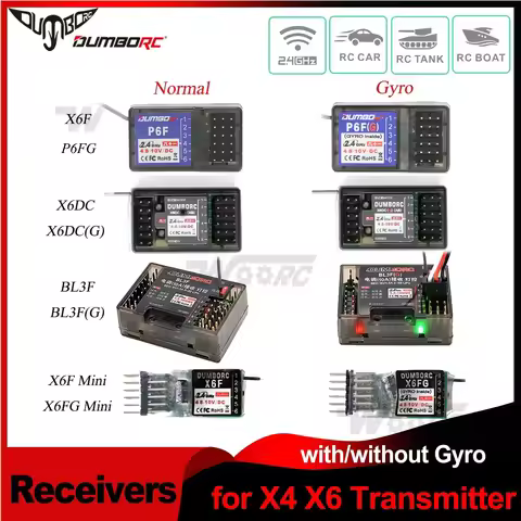 DUMBORC X6F P6F P6FG X6DC X6DCG 6CH 6 Channel Receivers Gyro for X6 X4 Transmitter Remote Controller